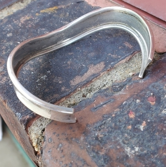 Vintage sterling modernist cuff‎ - Picture 3 of 10